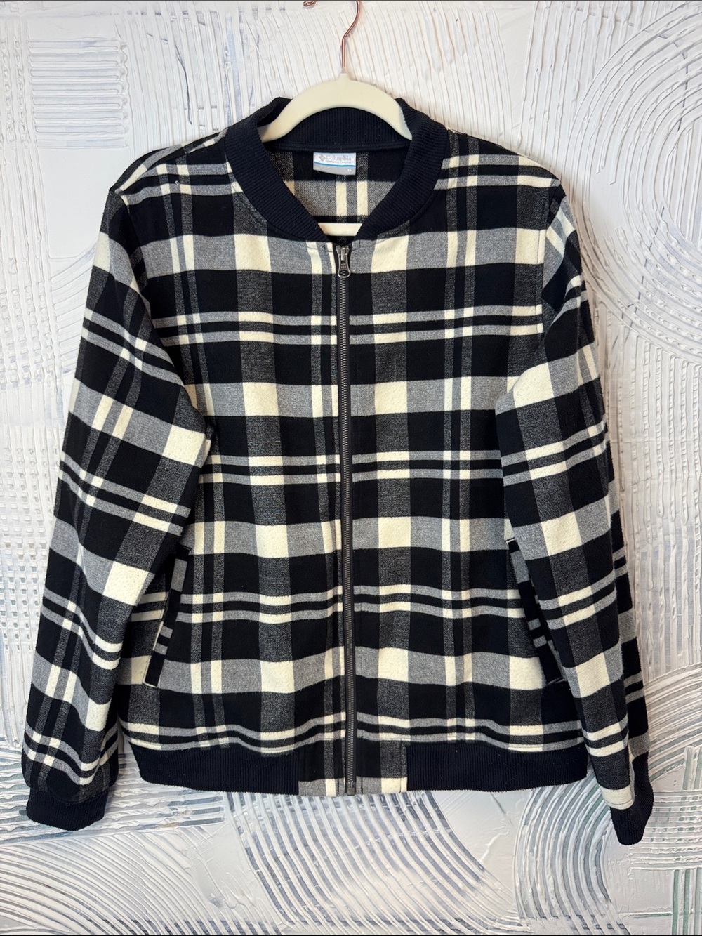 Columbia Black and White Plaid Jacket